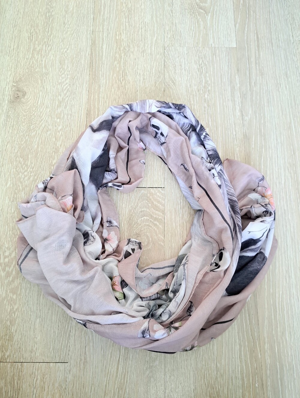 H&M Soft Pink Skull Scarf
